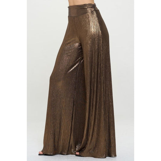 Metallic Pants with Elastic Waist | The Urban Clothing Shop™