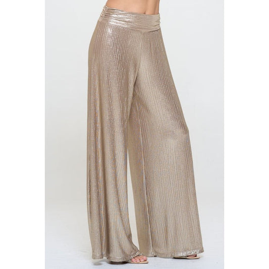 Metallic Pants w/ Elastic Waist | The Urban Clothing Shop™