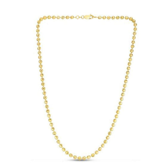Moon Cut Bead Chain in 14k Yellow Gold (4.0 mm) | Richard Cannon Jewelry