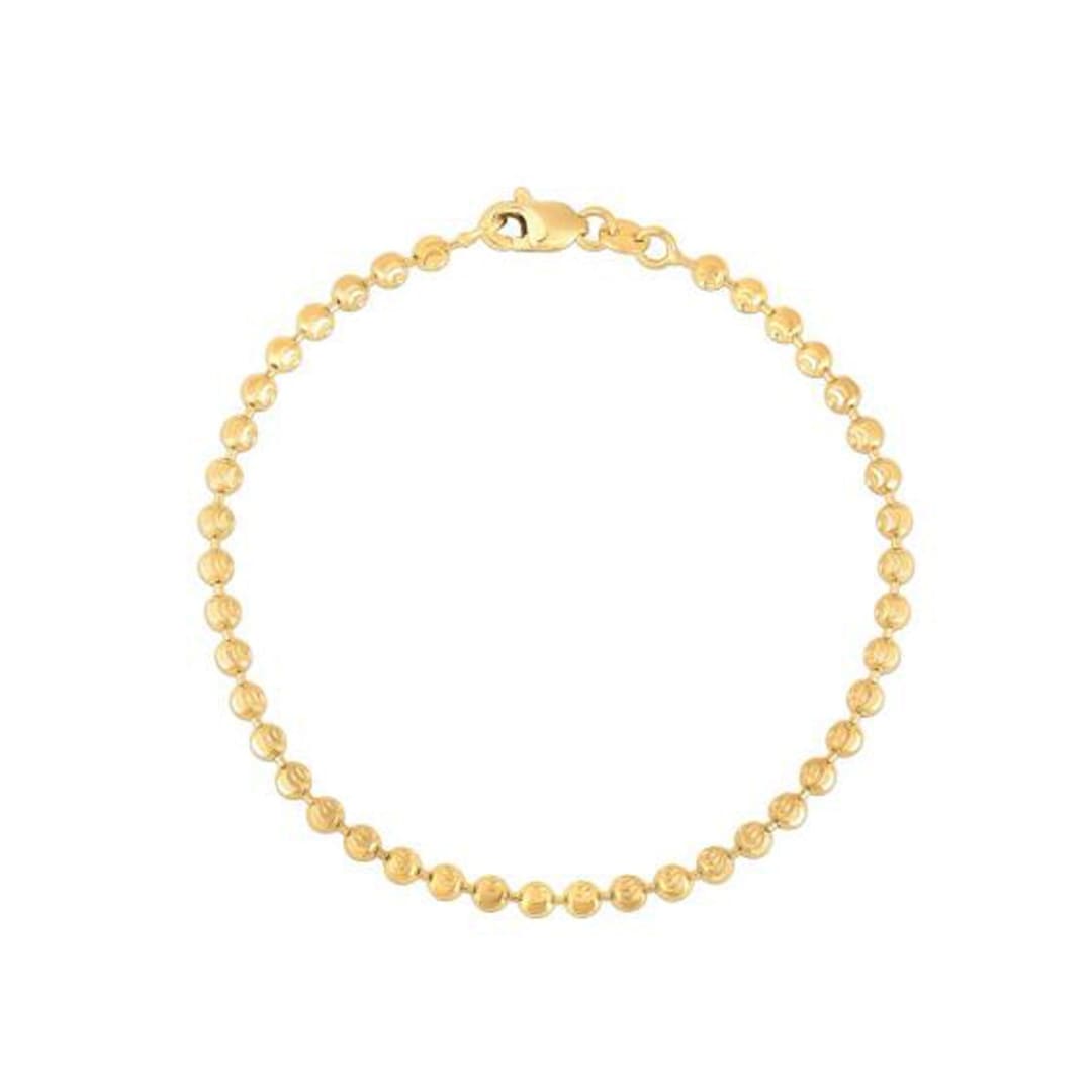 Moon Cut Bead Chain Bracelet in 14k Yellow Gold (3.0 mm) | Richard Cannon Jewelry