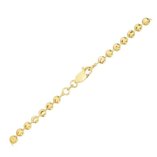Moon Cut Bead Chain Bracelet in 14k Yellow Gold (3.0 mm) | Richard Cannon Jewelry