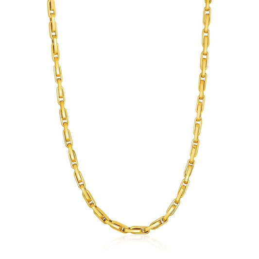 Necklace with Long Oval Links in 14k Yellow Gold | Richard Cannon Jewelry