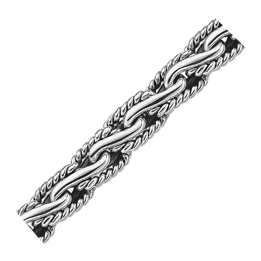 Oxidized Sterling Silver Men’s Chain Bracelet in a Cable Motif | Richard Cannon Jewelry