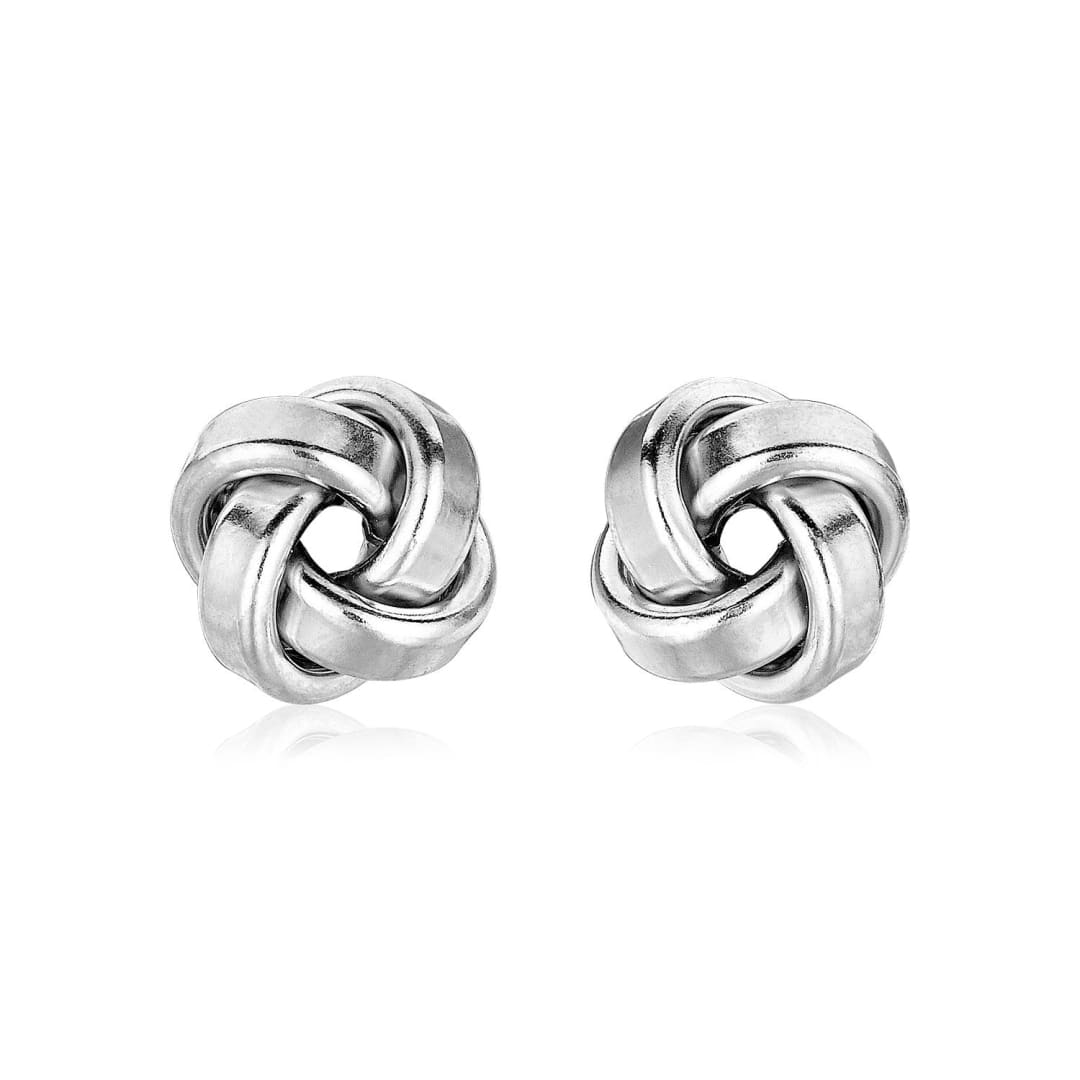 Petite Sterling Silver Polished Love Knot Earrings(9mm) | Richard Cannon Jewelry