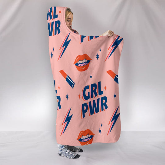 Pink Girl Power Hooded Blanket | The Urban Clothing Shop™