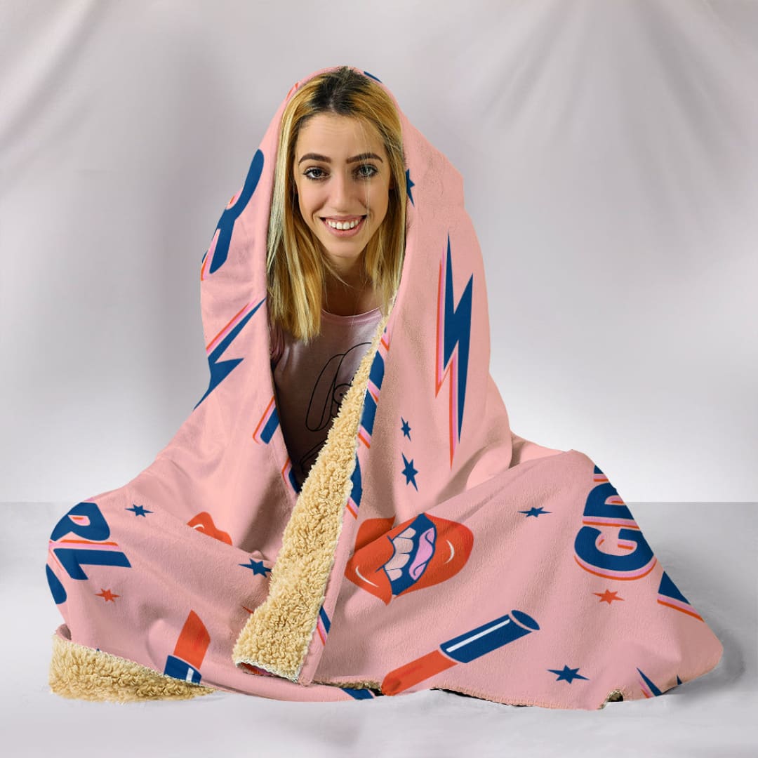 Pink Girl Power Hooded Blanket | The Urban Clothing Shop™
