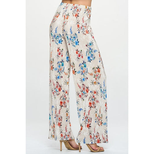 Print Plisse Straight Pants | The Urban Clothing Shop™