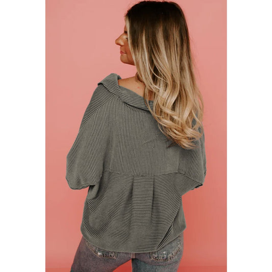 Real Teal Boxy Fit Flap Pockets Pinstriped Shacket | DropshipClothes