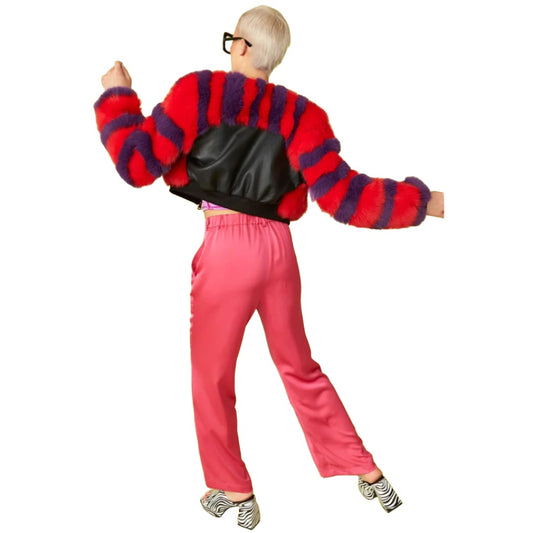 Faux Fur Stripe Hand Made Jacket | Buy Me Fur Ltd