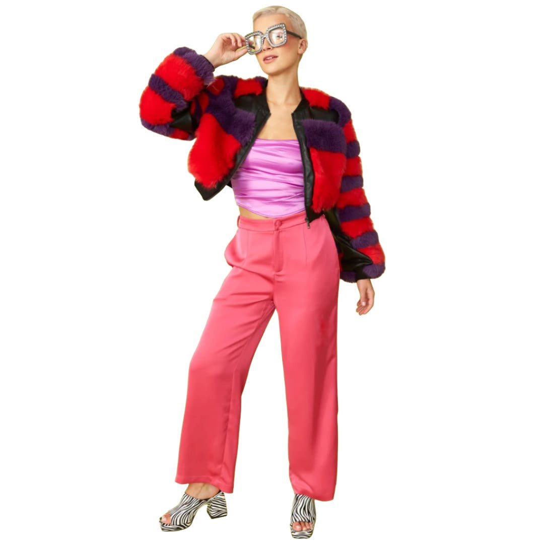 Faux Fur Stripe Hand Made Jacket | Buy Me Fur Ltd