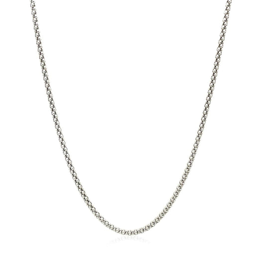 Rhodium Plated 1.8mm Sterling Silver Popcorn Style Chain | Richard Cannon Jewelry