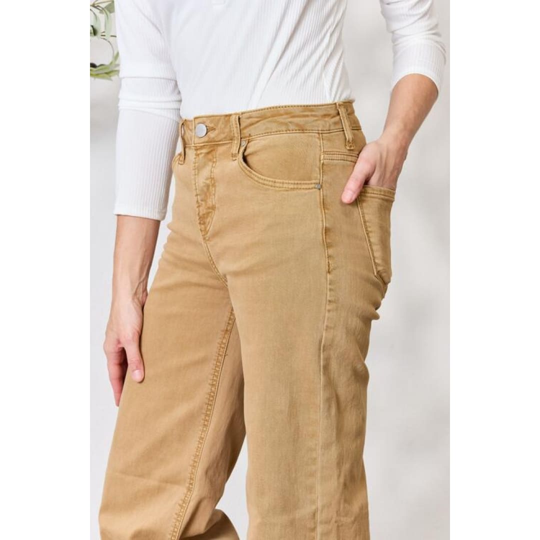 RISEN Full Size Fringe Hem Wide Leg Jeans | The Urban Clothing Shop™