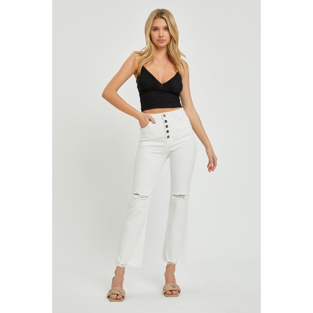 RISEN Full Size High Rise Button Fly Straight Ankle Jeans | The Urban Clothing Shop™