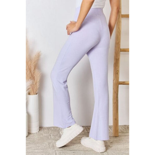 RISEN Full Size High Waist Ultra Soft Knit Flare Pants | The Urban Clothing Shop™