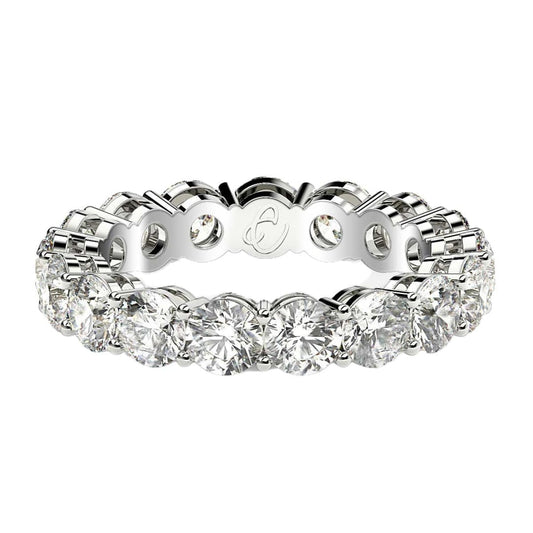 Round Cut Lab Grown Diamond Eternity Ring in 14k White Gold (3 cttw FG/VS2) | Richard
