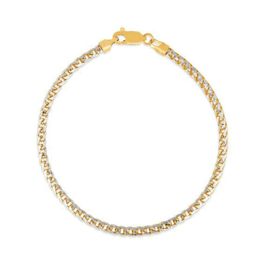 Round Pave Franco Chain Bracelet in 14k Yellow Gold (3.1 mm) | Richard Cannon Jewelry
