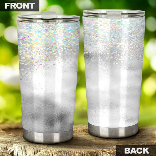 Silver Glitter Insulated Tumbler | The Urban Clothing Shop™