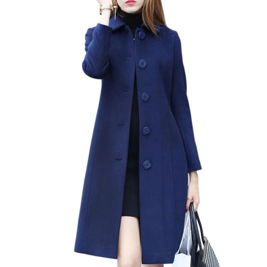 Single Breast Woolen Long Coat | The Urban Clothing Shop™