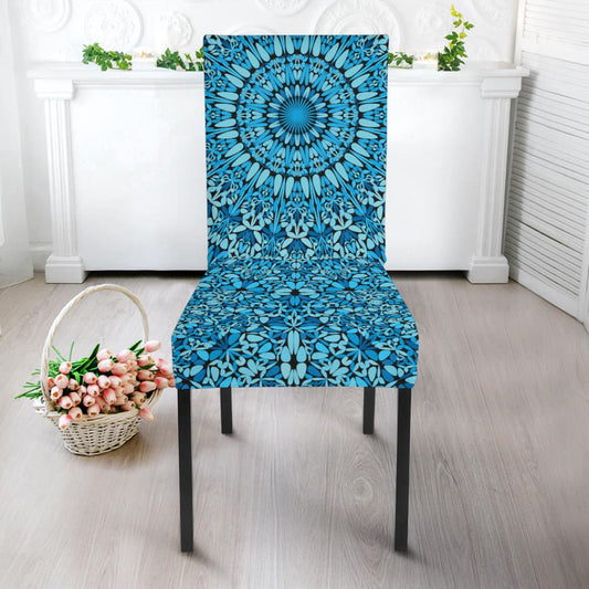 Sky Blue Mandala Dining Chair Slip Cover | The Urban Clothing Shop™