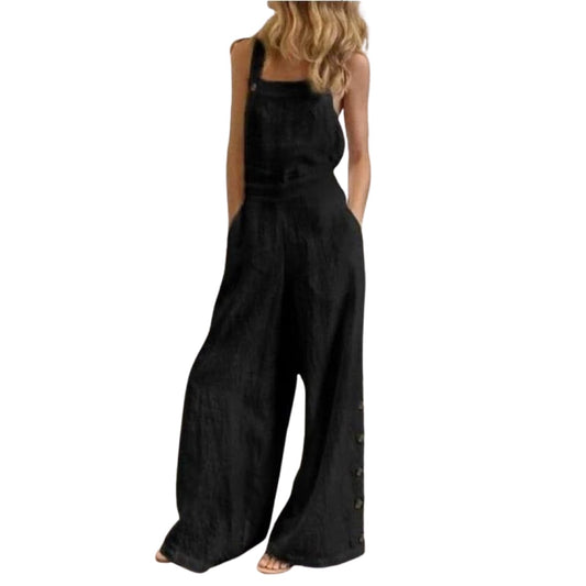 Solid Color Sleeveless Wide-leg Jumpsuit | The Urban Clothing Shop™