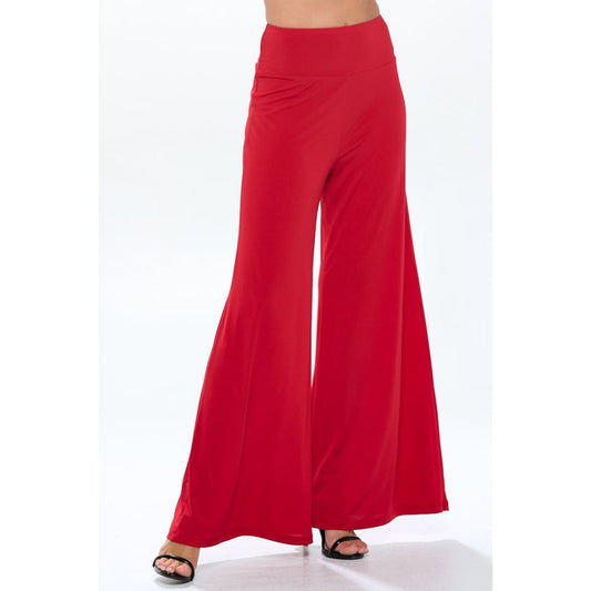 Solid Wide Leg Pants with Thick Waistband | The Urban Clothing Shop™