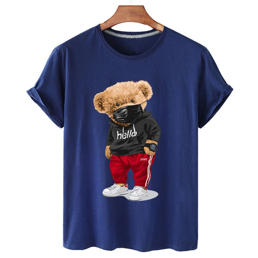 Sports Mask Bear Print T-Shirt | The Urban Clothing Shop™