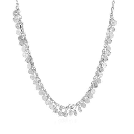 Sterling Silver 16 inch Necklace with Textured Beads | Richard Cannon Jewelry