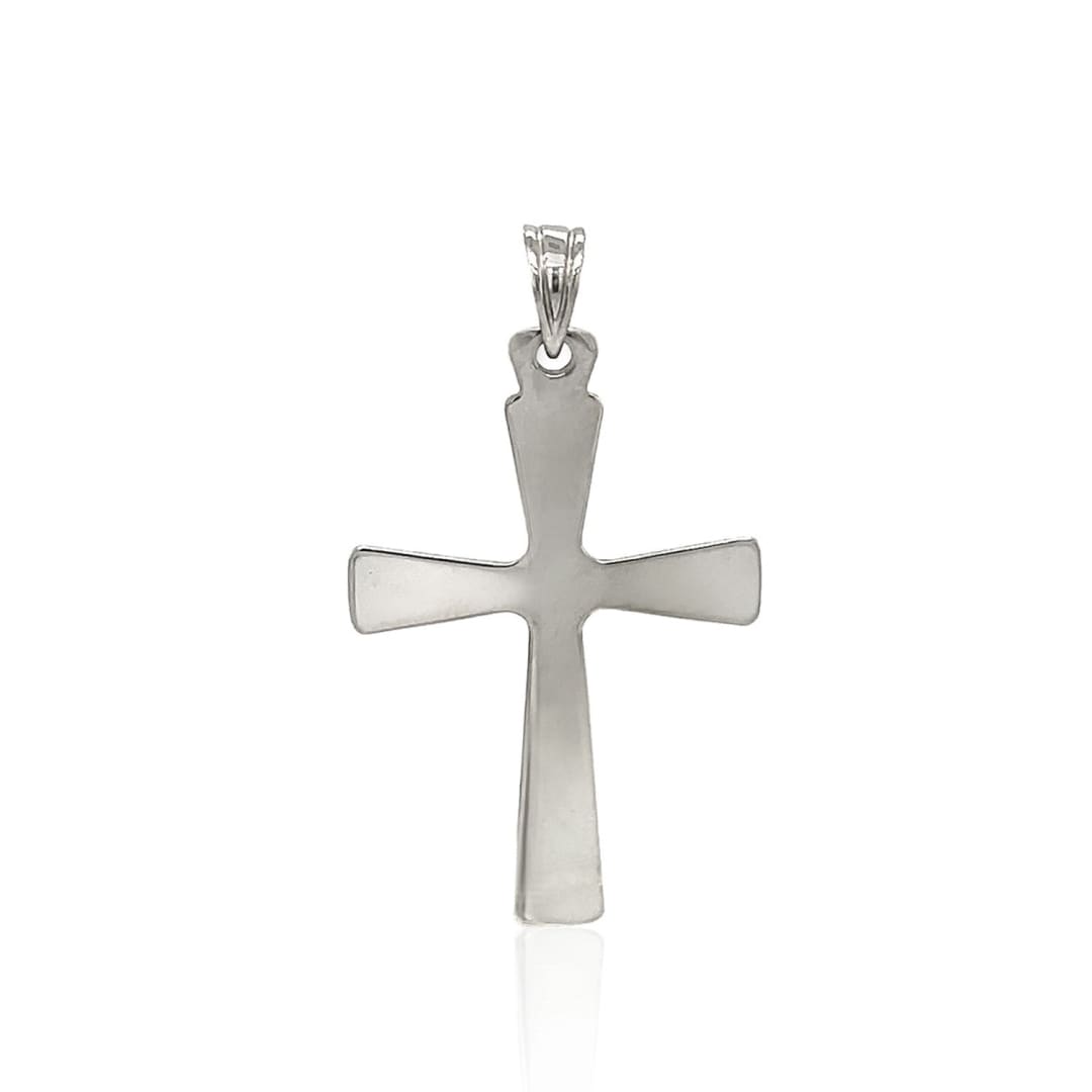 Sterling Silver Domed Rounded Cross Pendant | Richard Cannon Jewelry