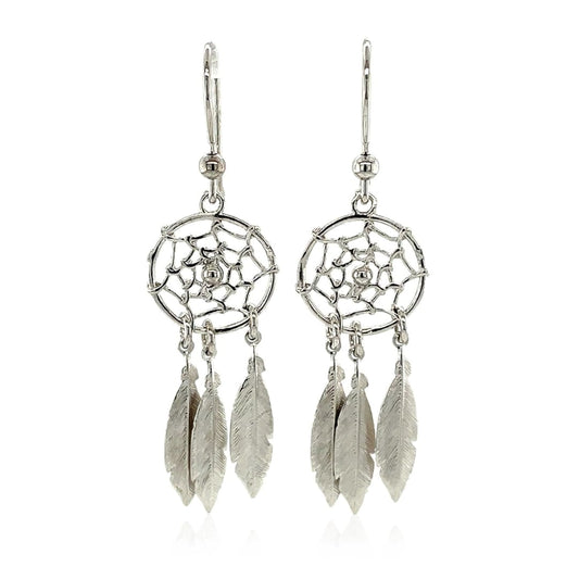 Sterling Silver Dream Catcher Dangle Earrings | Richard Cannon Jewelry