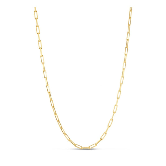 Sterling Silver Gold Plated Paperclip Chain (2.95 mm) | Richard Cannon Jewelry