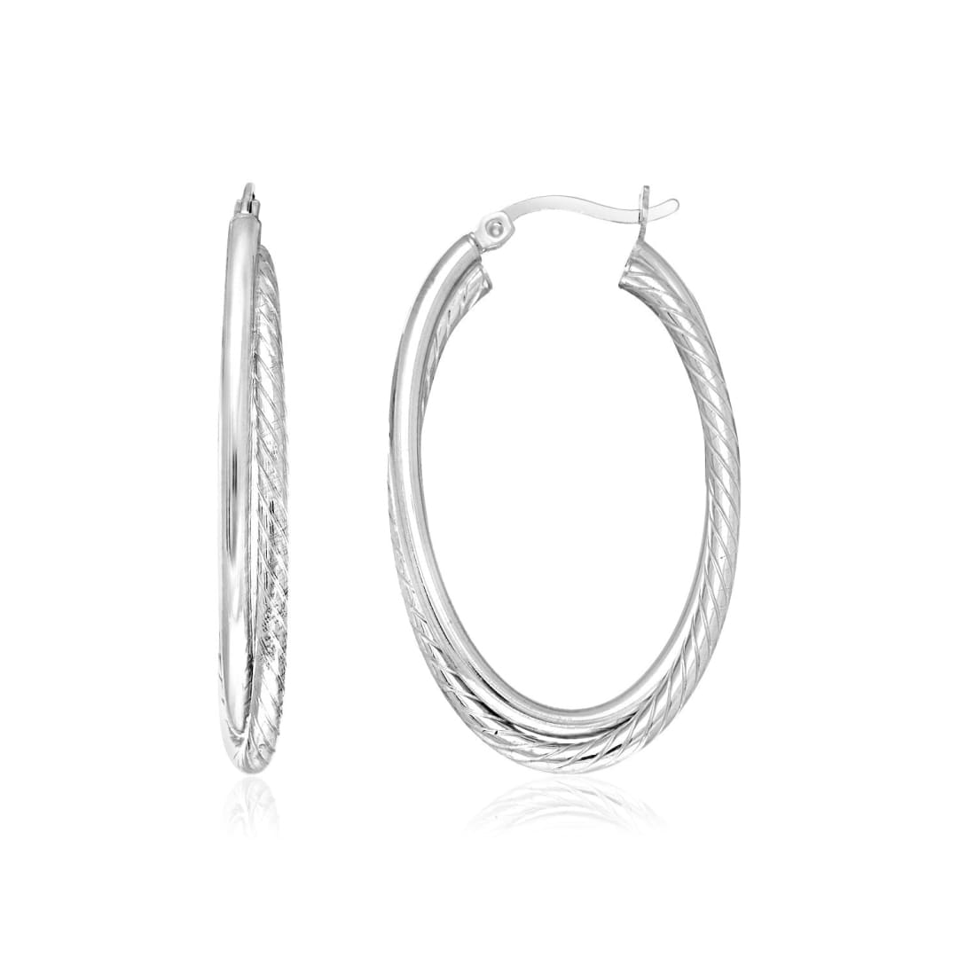 Sterling Silver Oval Twisted Tube Hoop Earrings | Richard Cannon Jewelry