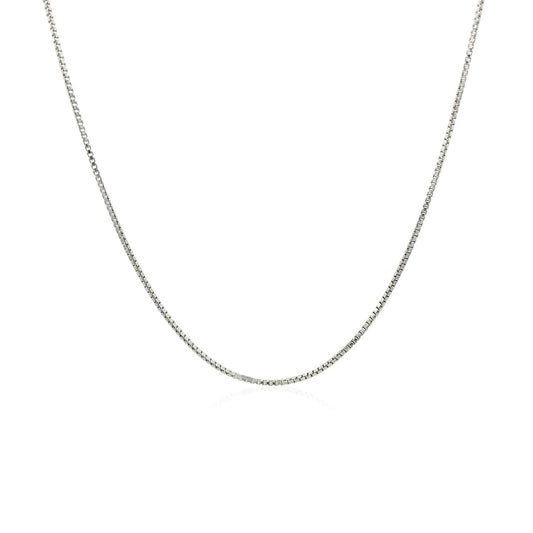 Sterling Silver Rhodium Plated Box Chain 0.7mm | Richard Cannon Jewelry