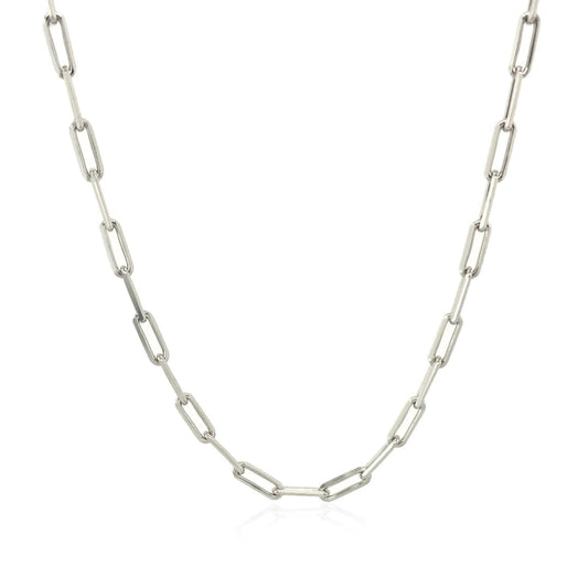 Sterling Silver Rhodium Plated Paperclip Chain (2.5 mm) | Richard Cannon Jewelry
