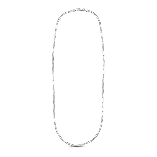 Sterling Silver Rhodium Plated Paperclip Chain (3.0 mm) | Richard Cannon Jewelry