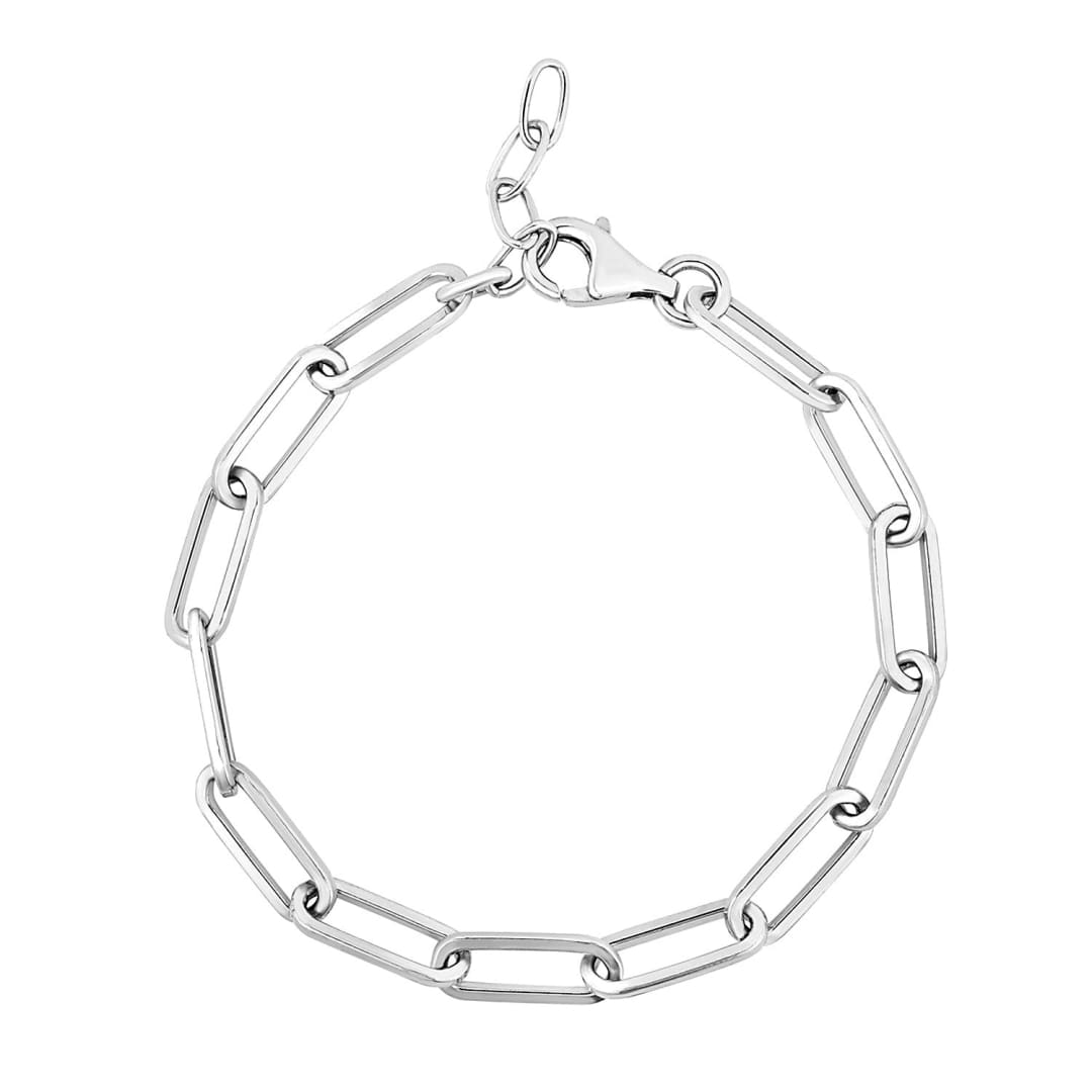 Sterling Silver Wide Paperclip Chain Bracelet | Richard Cannon Jewelry