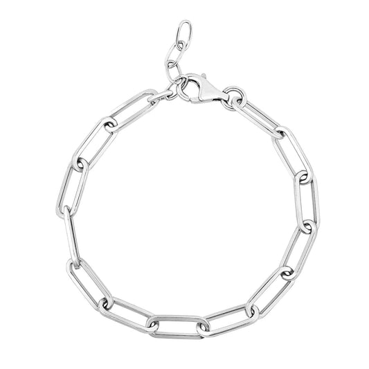 Sterling Silver Wide Paperclip Chain Bracelet | Richard Cannon Jewelry