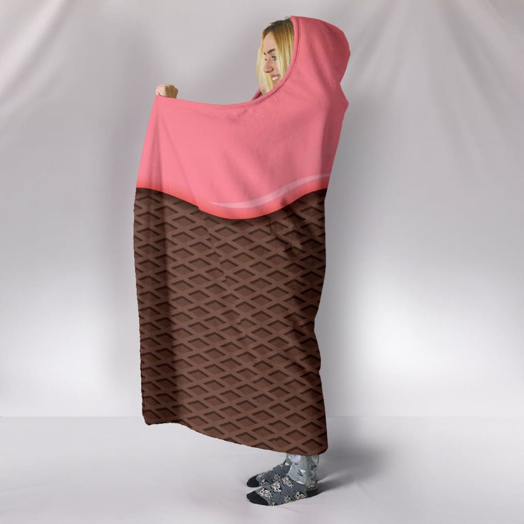 Strawberry Ice Cream Hooded Blanket | The Urban Clothing Shop™