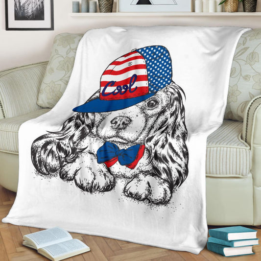 Stylish American Spaniel Puppy Premium Blanket | The Urban Clothing Shop™