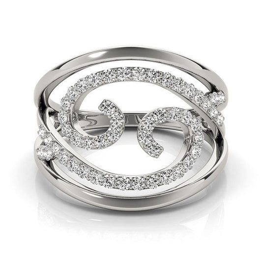 Swirl Design Diamond Ring in 14k White Gold (1/2 cttw) | Richard Cannon Jewelry