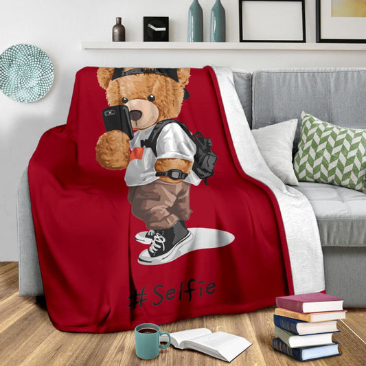 Teddy Red Selfie Blanket | The Urban Clothing Shop™