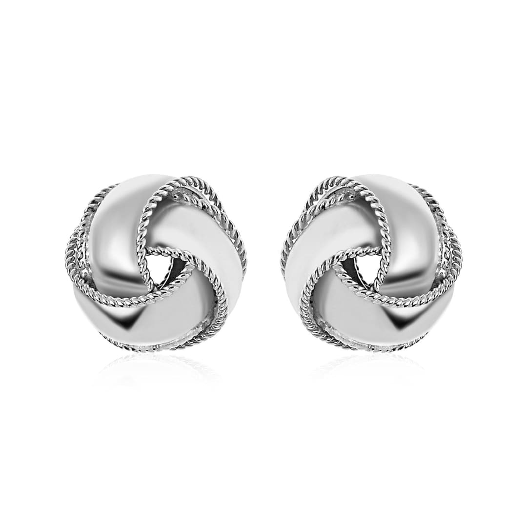 Textured and Polished Love Knot Earrings in Sterling Silver | Richard Cannon Jewelry