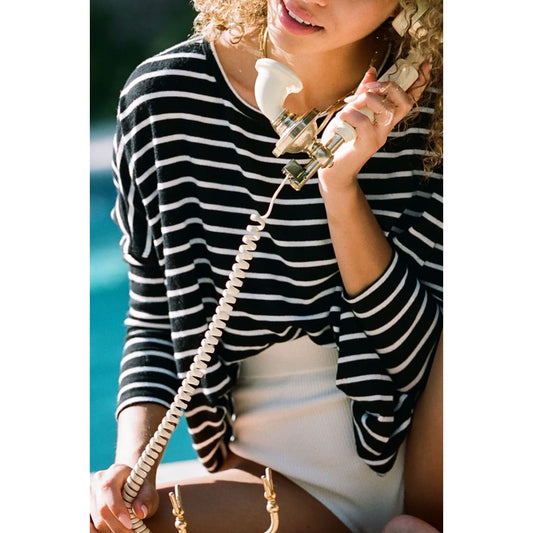 Tom Sweater | Black & White Stripe | MERRITT CHARLES