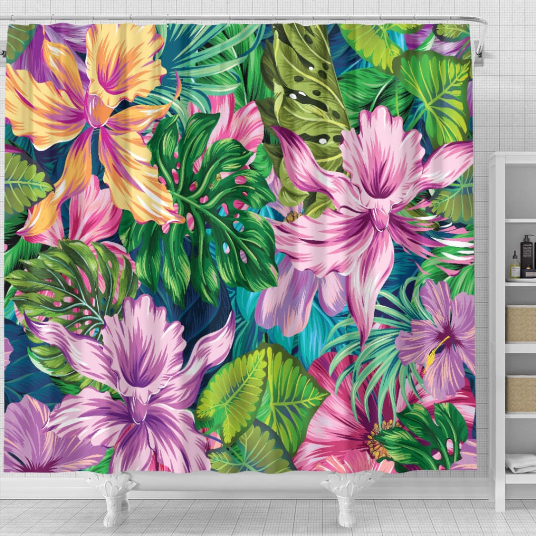 Tropical Orchid Shower Curtain | The Urban Clothing Shop™