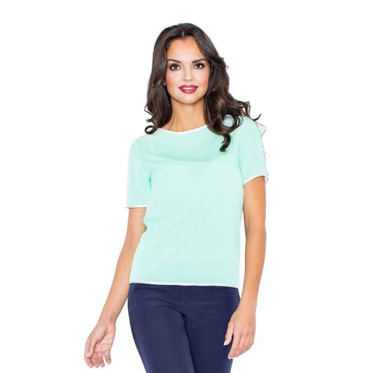 Urban Chic Eco-Leather Trim Blouse | Figl