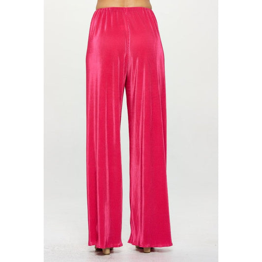 Vibrant Plisse Lined Straight Pants | The Urban Clothing Shop™