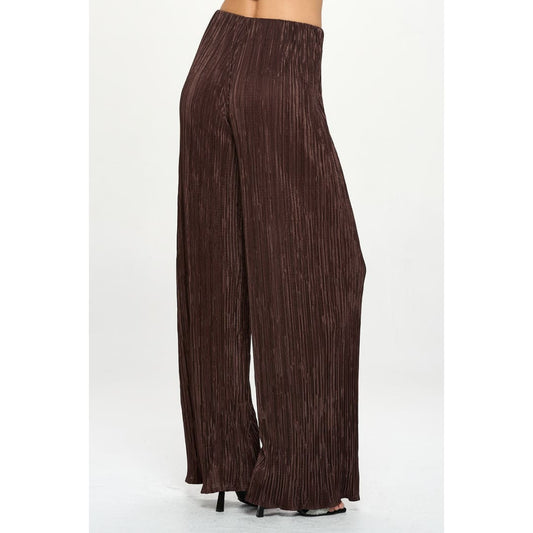 Vibrant Plisse Lined Straight Pants | The Urban Clothing Shop™