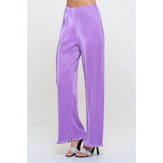 Vibrant Plisse Lined Straight Pants | The Urban Clothing Shop™