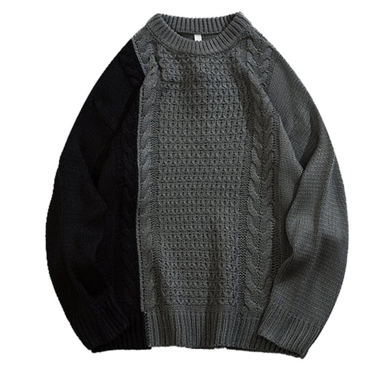 Vintage Color-Block Crew Neck Casual Sweater | The Urban Clothing Shop™