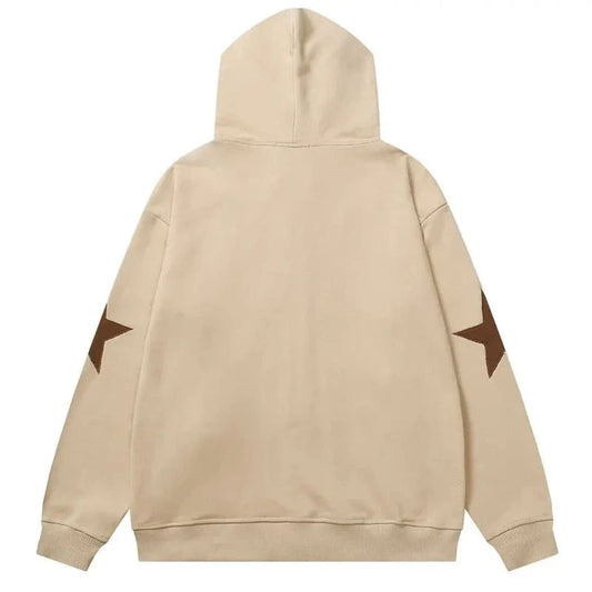 Vintage Star Patch Zip-Up Hoodie | The Urban Clothing Shop™