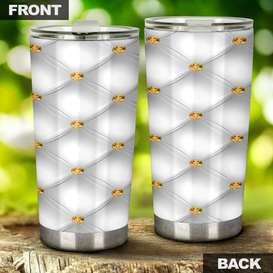 White Diamond Tufted Effect Tumbler | The Urban Clothing Shop™